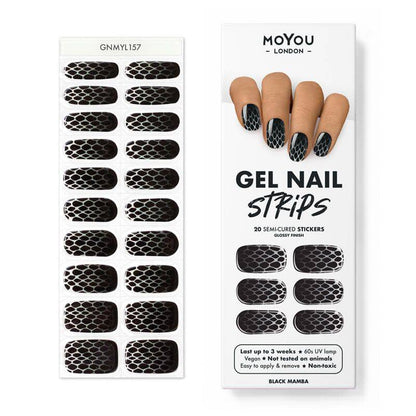 Gel Nail Strip ★ Black Mamba - MoYou London