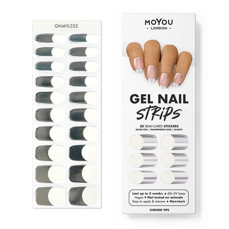 Gel Nail Strip ⭐️ ⭐️ ⭐️ Chrome Tips - MoYou London
