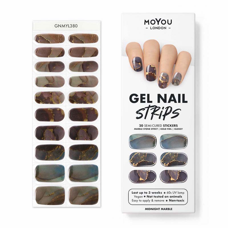 Gel Nail Strip ★ Midnight Marble - MoYou London