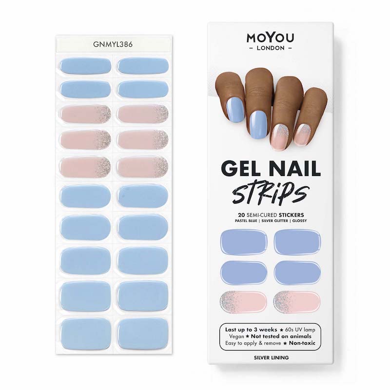 Gel Nail Strip ⭐️ ⭐️ ⭐️ Silver Lining - MoYou London