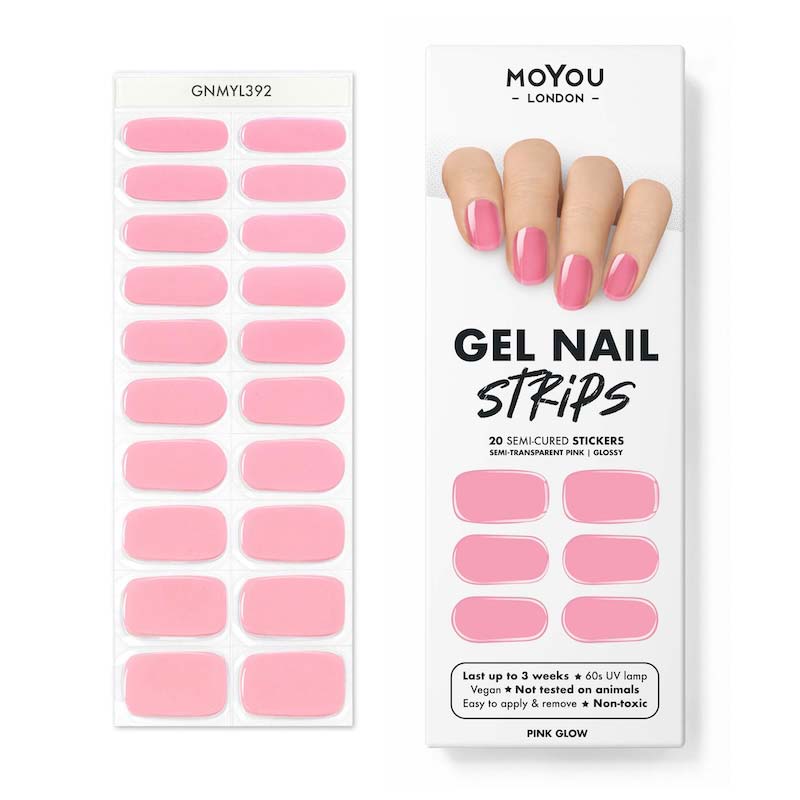 Gel Nail Strip ⭐️ ⭐️ ⭐️ Pink Glow - MoYou London