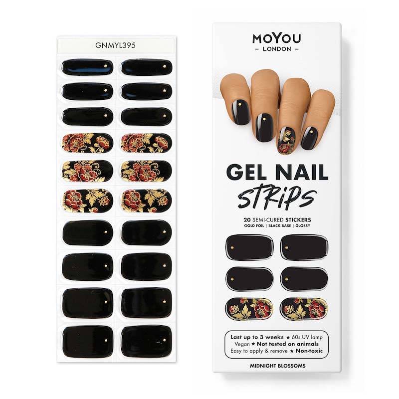 Gel Nail Strip ⭐️ ⭐️ ⭐️ Midnight Blossoms - MoYou London