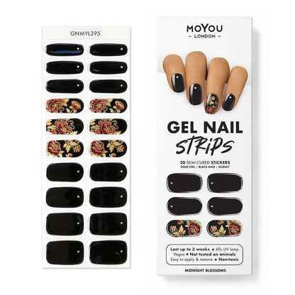Gel Nail Strip ⭐️ ⭐️ ⭐️ Midnight Blossoms - MoYou London