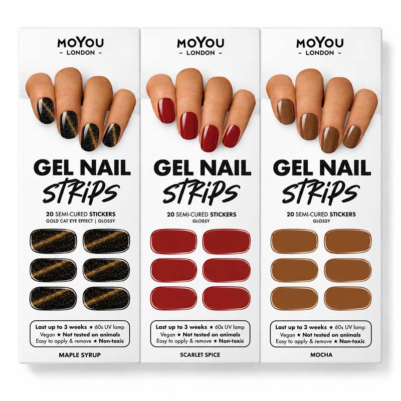 Autumn Gel Strip Trio ✦ Warm Neutrals