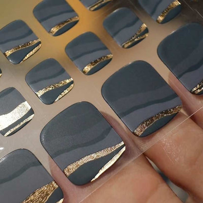 Gel Toe Strip ★ Gold Dipped Midnight - MoYou London