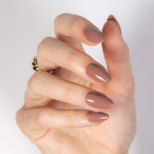 Dont be Latte Short Almond • Soft Gel Press Ons - MoYou London