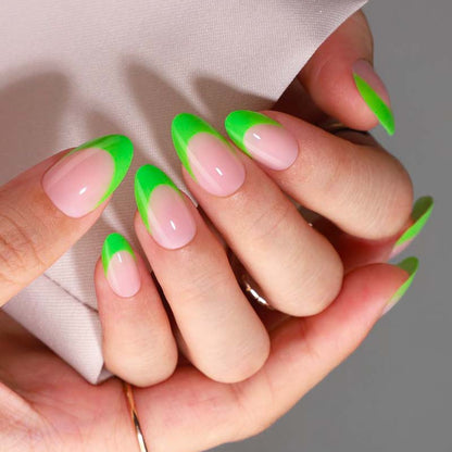 Lime Tease Short Almond • Soft Gel Press Ons - MoYou London