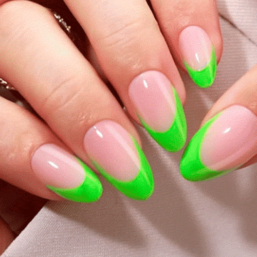 Lime Tease Short Almond • Soft Gel Press Ons - MoYou London