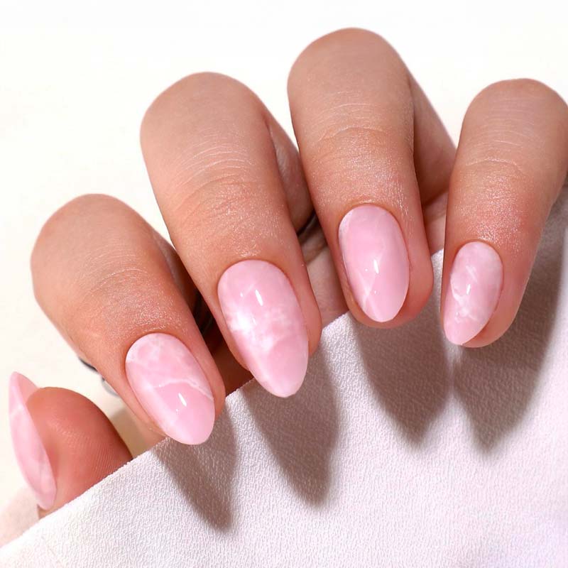 Pink Mirage Short Almond • Soft Gel Press Ons - MoYou London