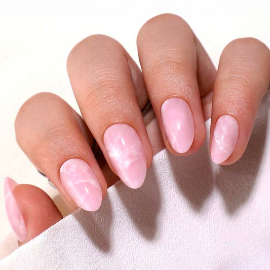 Pink Mirage Short Almond • Soft Gel Press Ons - MoYou London