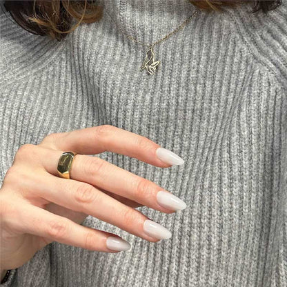 Chalk it Up Short Almond • Soft Gel Press Ons - MoYou London