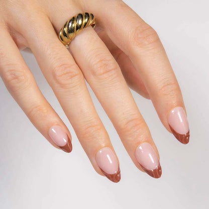 Mocha Tips Short Almond • Soft Gel Press Ons - MoYou London