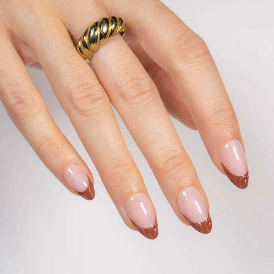 Mocha Tips Short Almond • Soft Gel Press Ons - MoYou London
