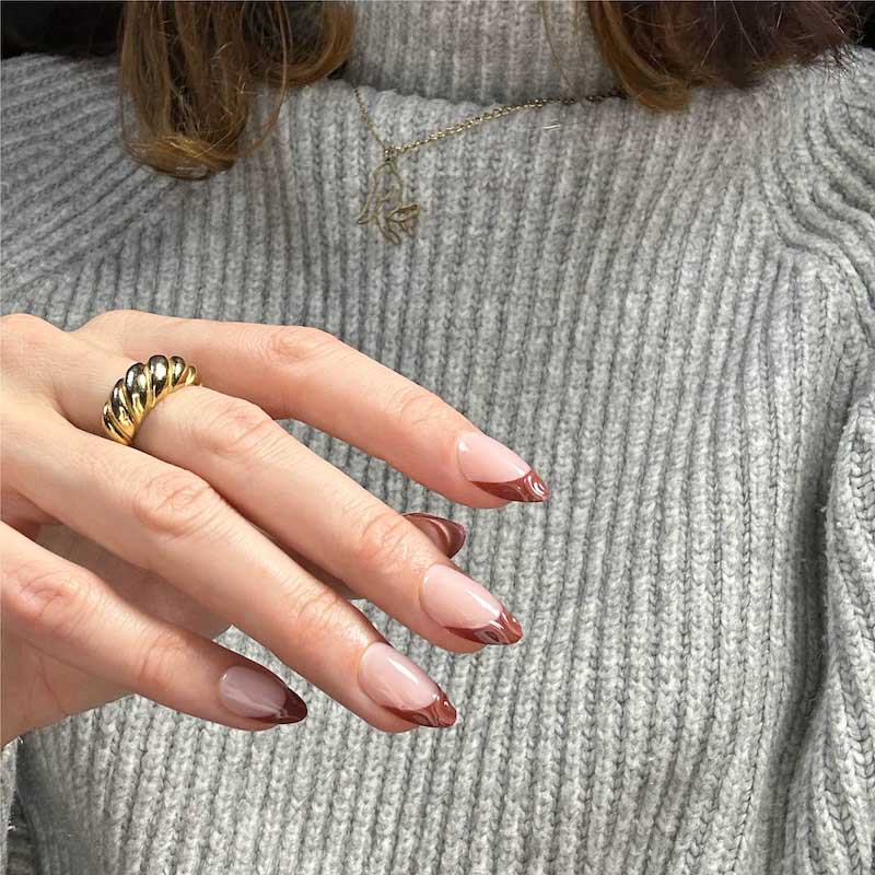 Mocha Tips Short Almond • Soft Gel Press Ons - MoYou London