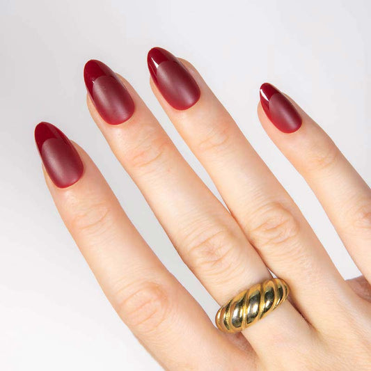Merlot Magic Short Almond • Soft Gel Press Ons - MoYou London