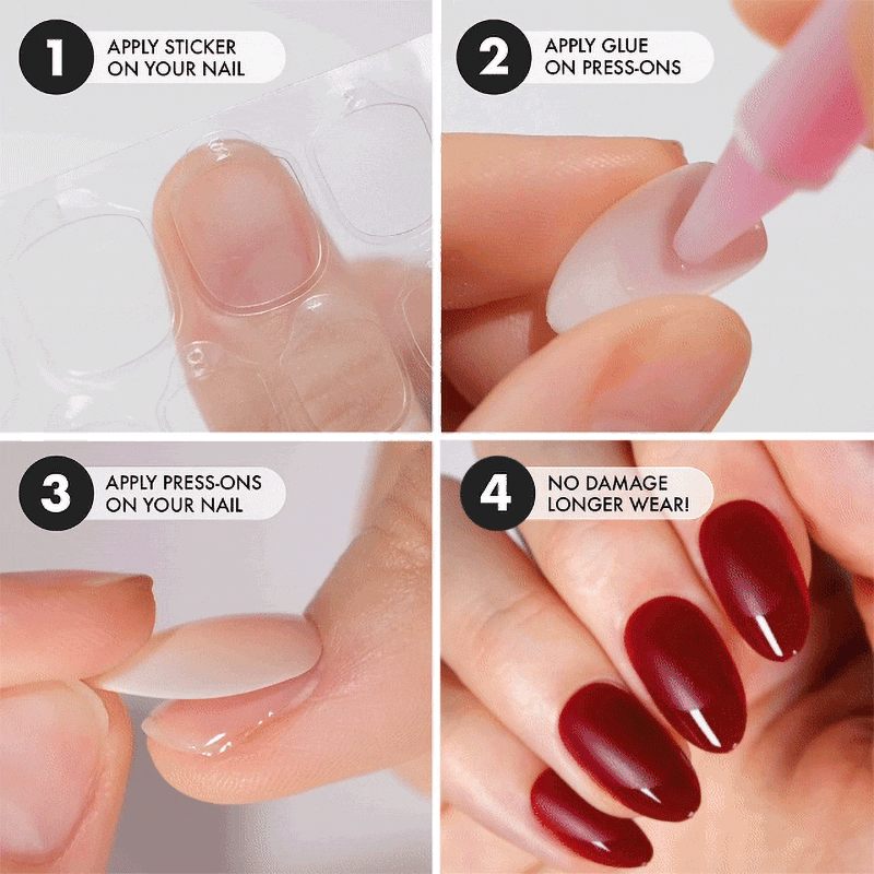 Merlot Magic Short Almond • Soft Gel Press Ons - MoYou London