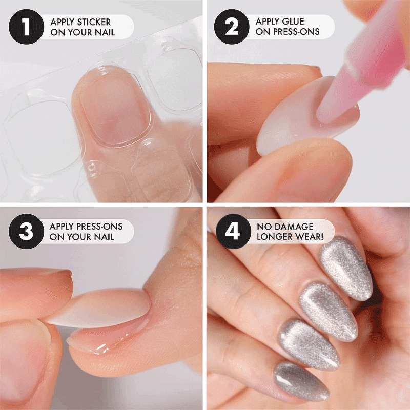 Lunar Shine Short Almond • Soft Gel Press Ons - MoYou London