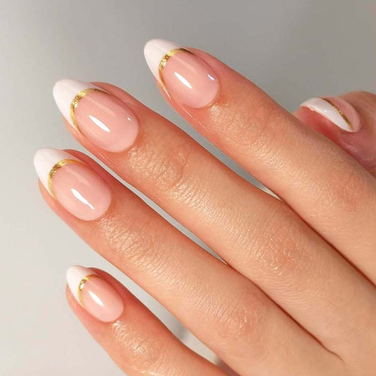French Kissed & Rich Short Almond • Soft Gel Press Ons - MoYou London