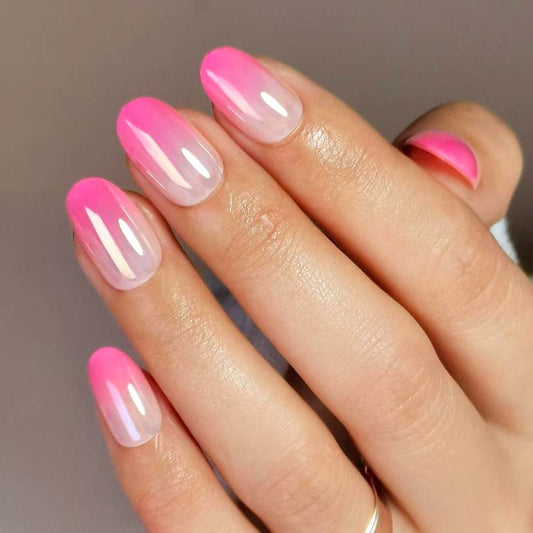 Pink Voltage Short Oval • Soft Gel Press Ons - MoYou London