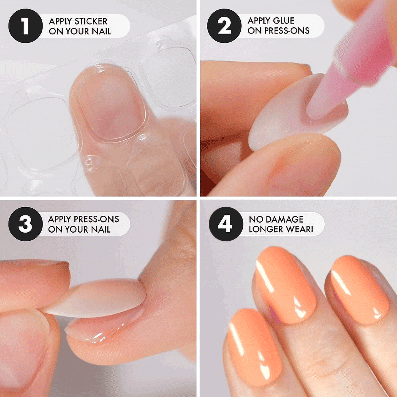 Tropical Sunset Short Oval • Soft Gel Press Ons - MoYou London