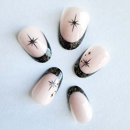 Dark Glam French • Short Oval