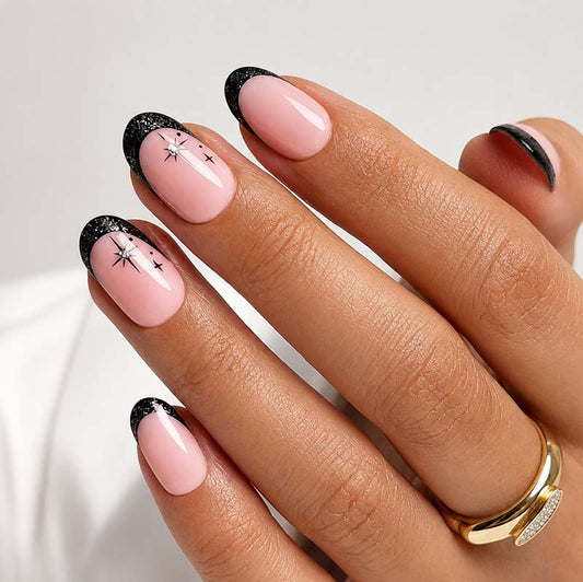 Dark Glam French • Short Oval