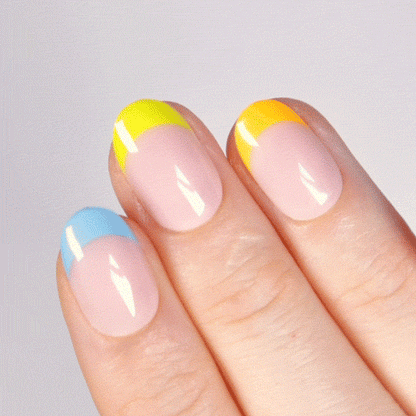 Rainbow Crush Short Oval • Soft Gel Press Ons - MoYou London