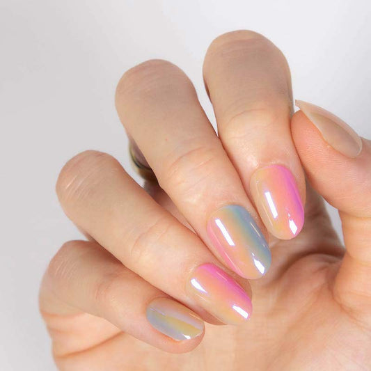 Aurora Dreams Short Oval • Soft Gel Press Ons - MoYou London
