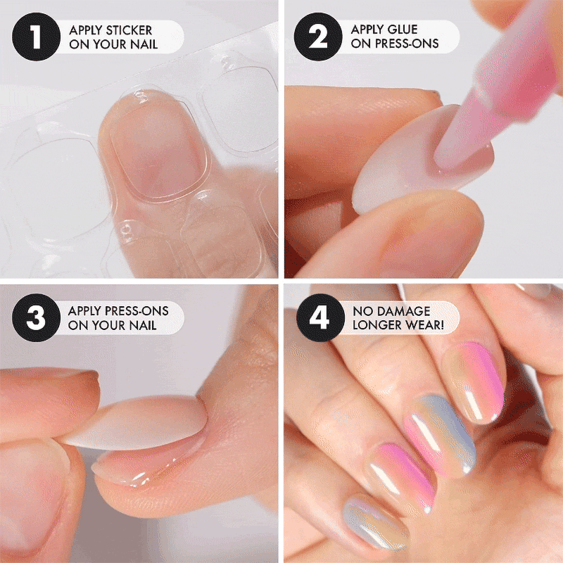 Aurora Dreams Short Oval • Soft Gel Press Ons - MoYou London