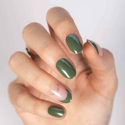 Olive Me Short Oval • Soft Gel Press Ons - MoYou London