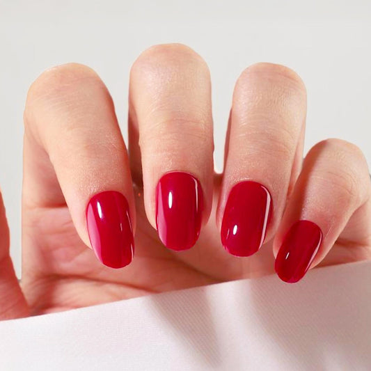 Scarlet Desire Short Oval • Soft Gel Press Ons - MoYou London