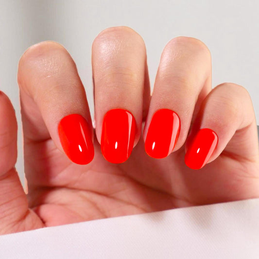 Bold Inferno Short Oval • Soft Gel Press Ons - MoYou London