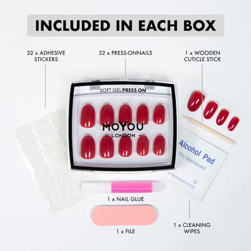 Bold Inferno Short Oval • Soft Gel Press Ons - MoYou London