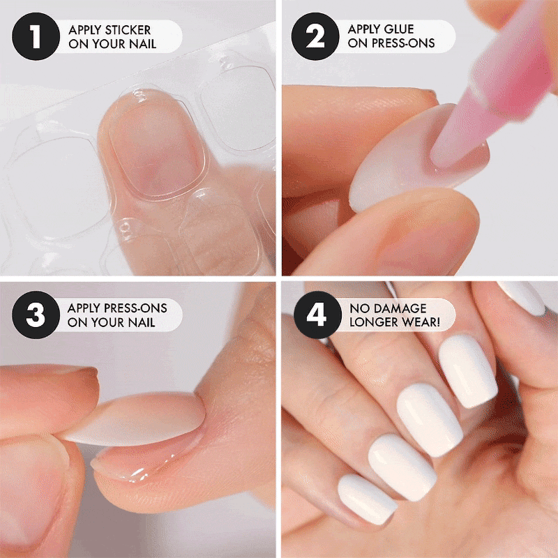 Soft Cloud Short Square • Soft Gel Press Ons - MoYou London