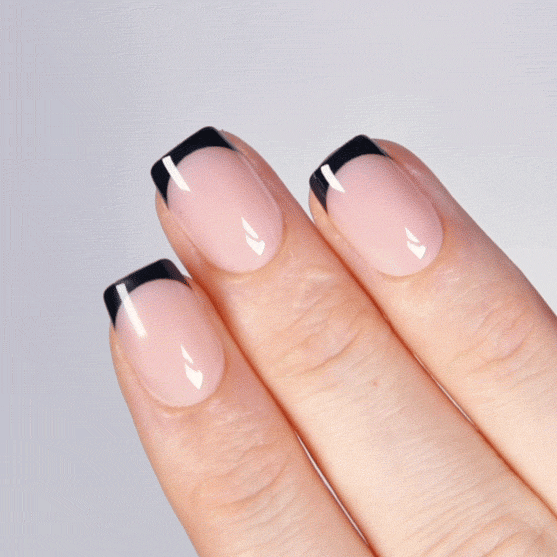 Midnight Edge Short Square • Soft Gel Press Ons - MoYou London