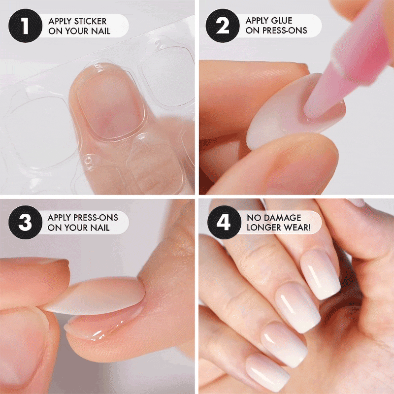 Rosy Glow Short Square • Soft Gel Press Ons - MoYou London