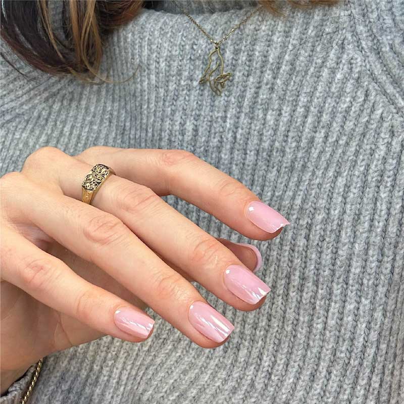Pearl Rose Short Square • Soft Gel Press Ons - MoYou London