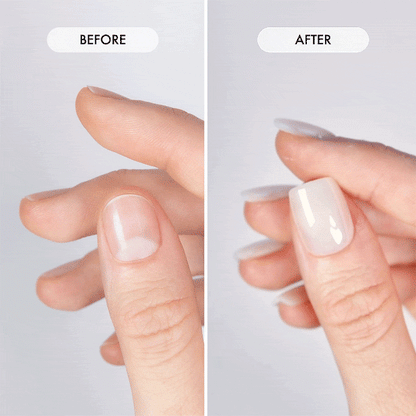 Porcelain Drip Short Square • Soft Gel Press Ons - MoYou London