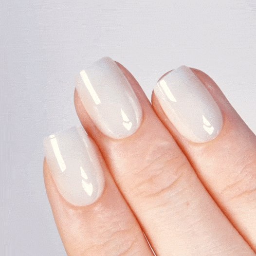 Porcelain Drip Short Square • Soft Gel Press Ons - MoYou London