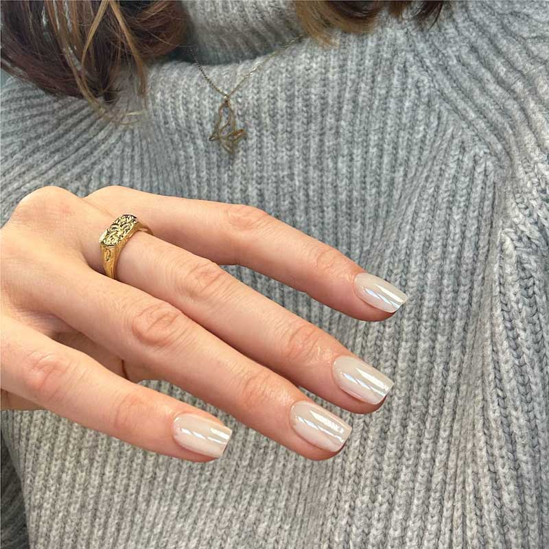 Porcelain Drip Short Square • Soft Gel Press Ons - MoYou London