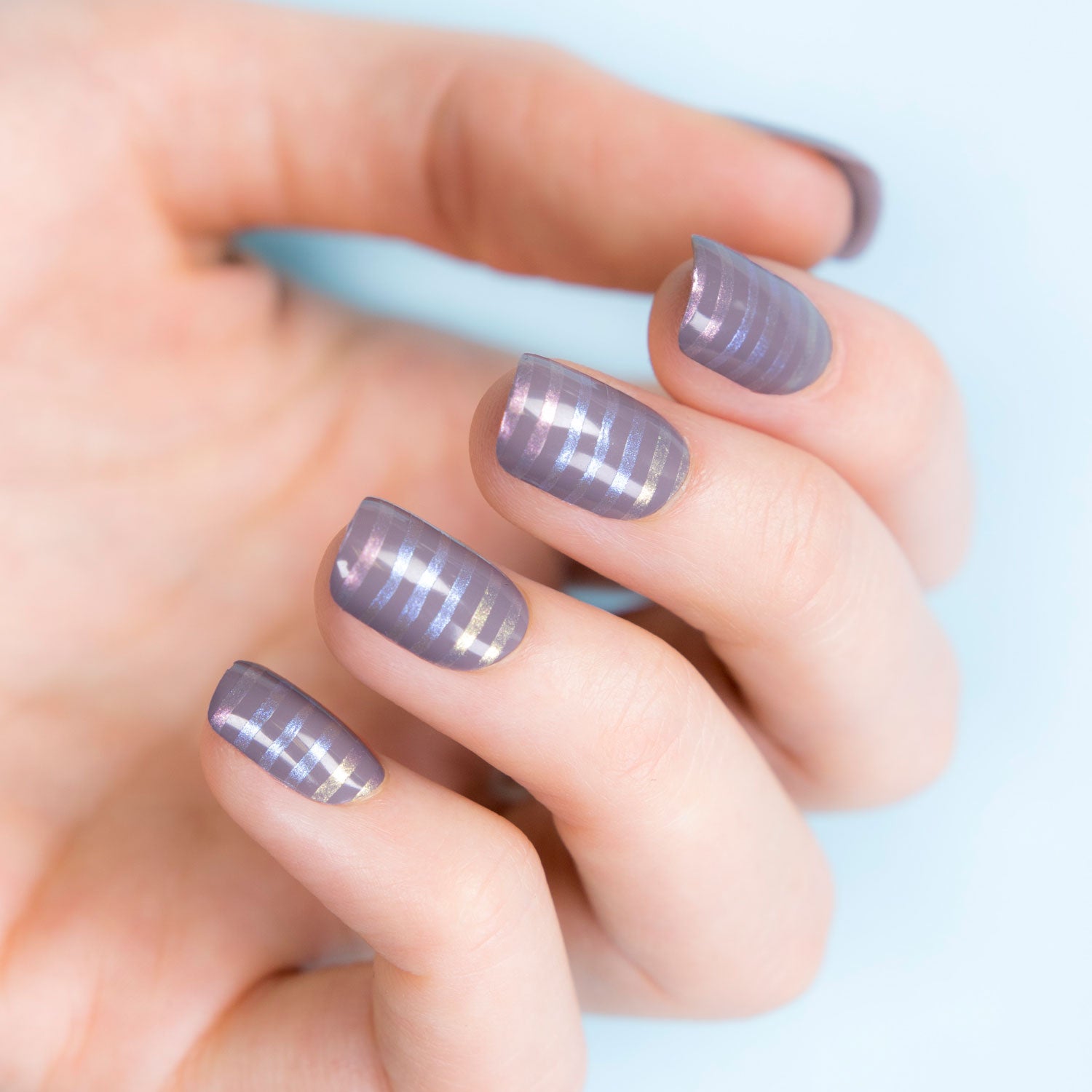 Pearly Stripes Nail Art Manicure