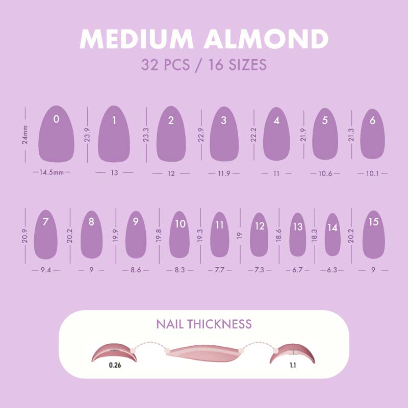 Celestial Glow Medium Almond • Soft Gel Press Ons - MoYou London