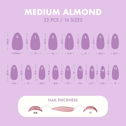 Celestial Glow Medium Almond • Soft Gel Press Ons - MoYou London