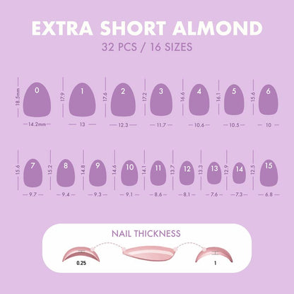 Stardust Glow Extra Short Almond • Soft Gel Press Ons - MoYou London