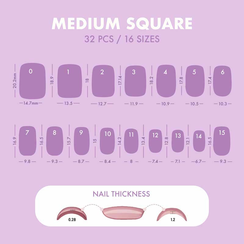Silver Frost Medium Square • Soft Gel Press Ons - MoYou London