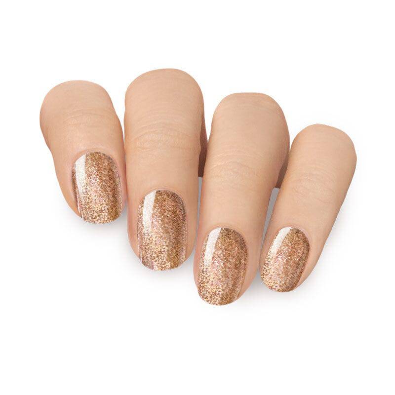 Elegant Rose Gold Glittery Metallic Gel Nail Strips MoYou London