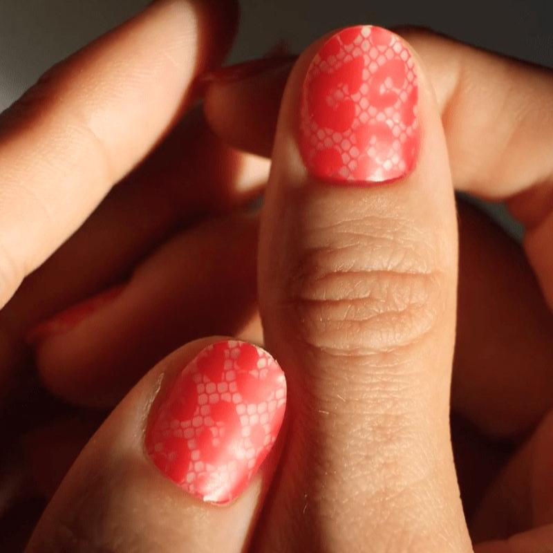 Gel Nail Strip Red Lace by MoYou London