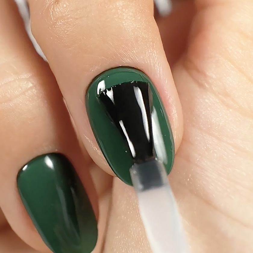 Shiny Gel Top Coat Nail Application