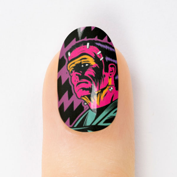 Frankenstein Universal Monsters Retro Nail Art Design