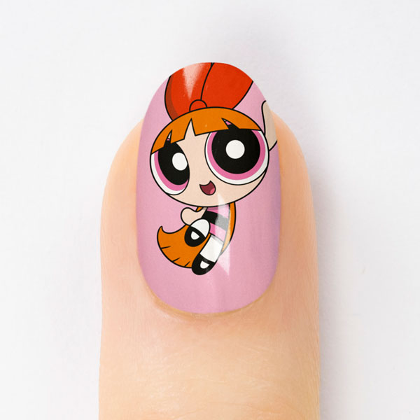 Powerpuff Girls Blossom Nail Art Design